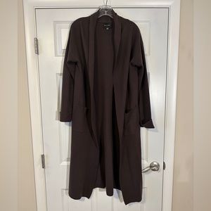 Line + Dot Cardi Coat Brown Small